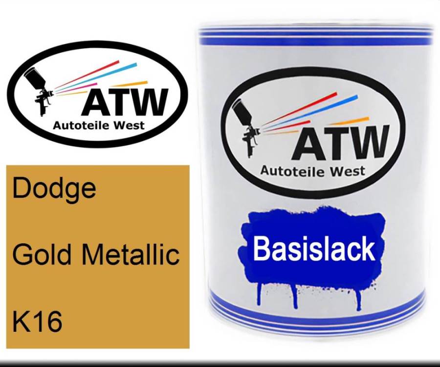 Dodge, Gold Metallic, K16: 1L Lackdose, von ATW Autoteile West.